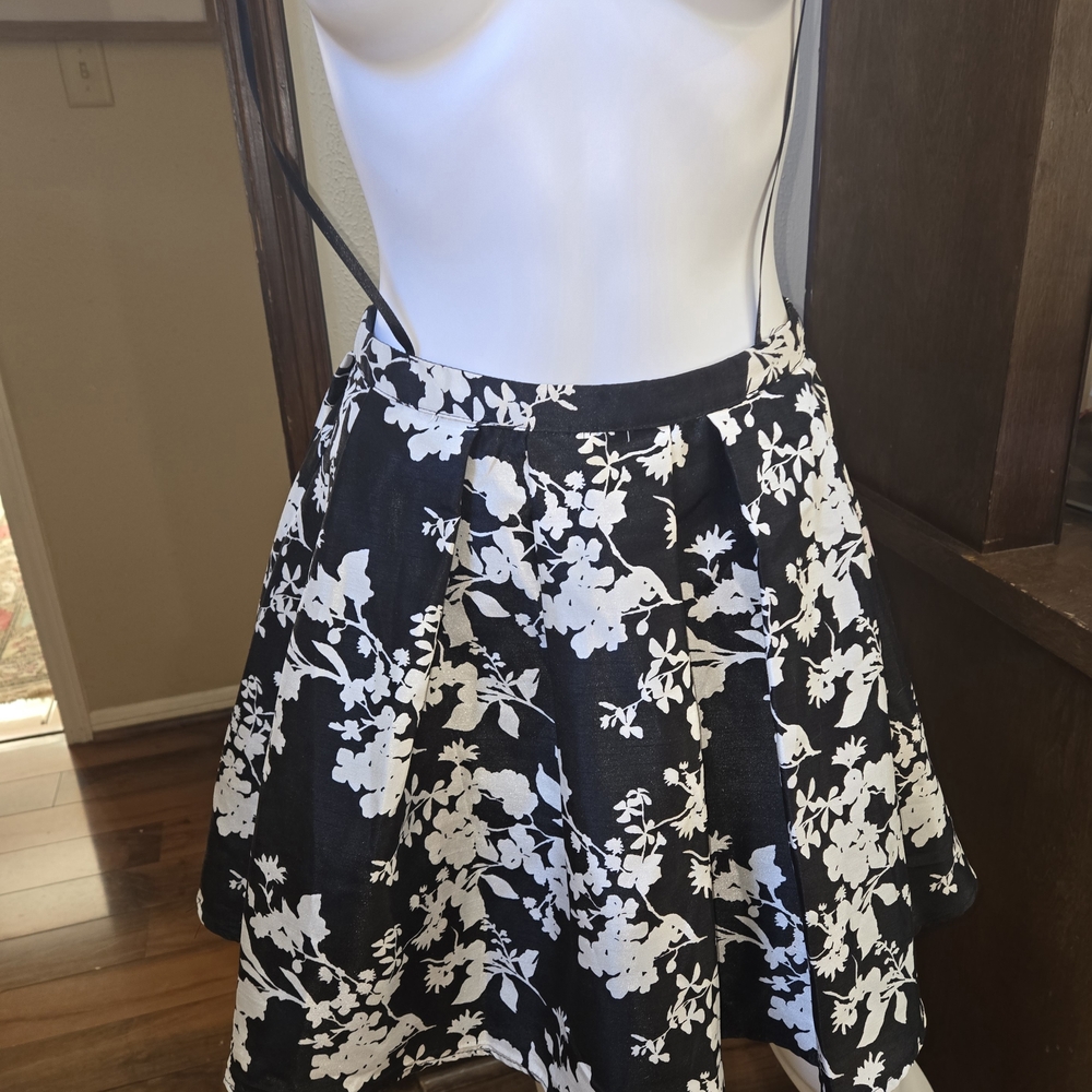 My Michelle Black and White Floral Skater Skirt